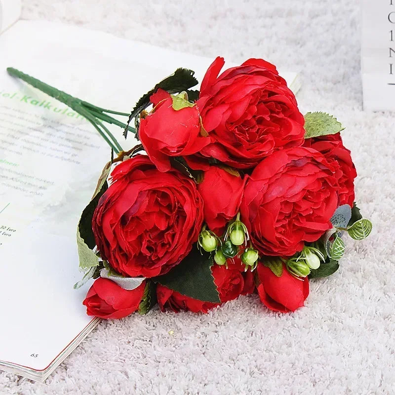 petit bouquet de fleurs artificielles pour décorations printanières et festives - vue 8 sur 34