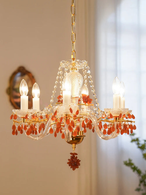 lustre en cristal pour éclairage de jardin et restaurant - vue 2 sur 7