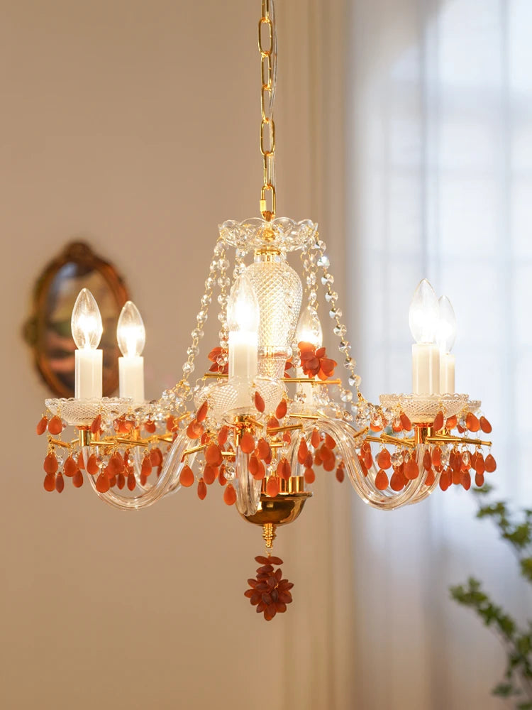 lustre en cristal pour éclairage de jardin et restaurant - vue 2 sur 7