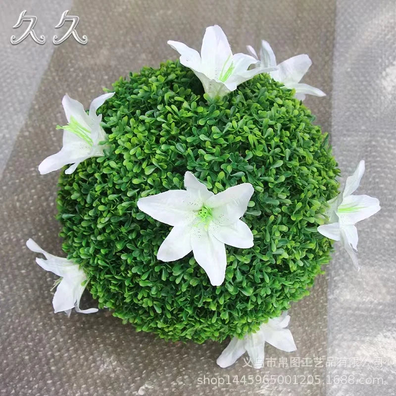 boule décorative en gazon artificiel pour jardin mariage et balcon - vue 10 sur 10