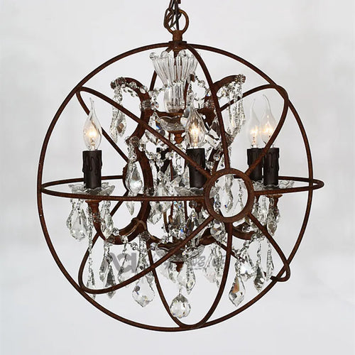 lustre vintage en cristal style cage à oiseaux éclairage led rétro - vue 5 sur 8