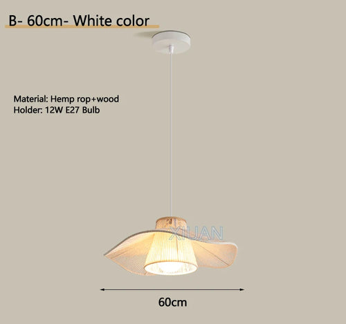lustre suspendu wabi-sabi en corde de chanvre - vue 19 sur 24