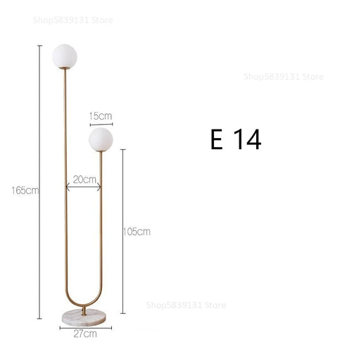 lampadaire led en verre laiteux nordique créatif vertical - vue 12 sur 11