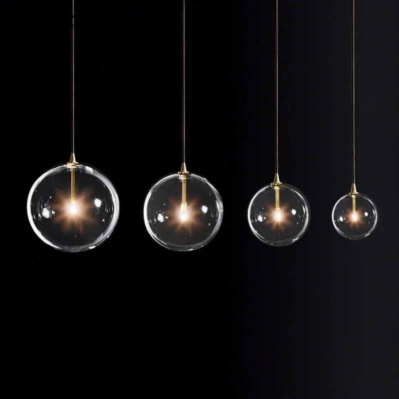 suspension en verre transparent pour un éclairage moderne décoratif - vue 5 sur 10