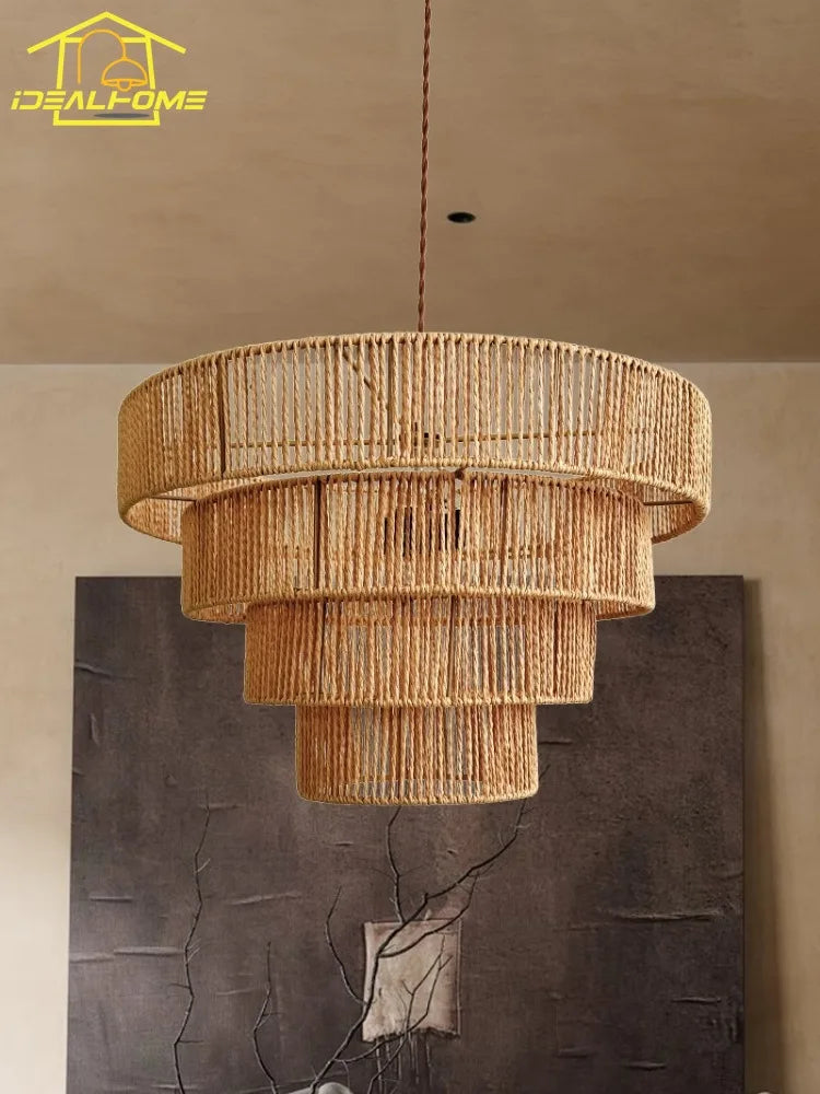 suspension en corde de chanvre style wabi-sabi pour intérieur élégant - vue 3 sur 8
