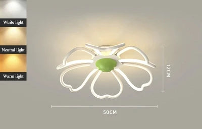 plafonnier floral à led pour chambre et salon - vue 10 sur 10