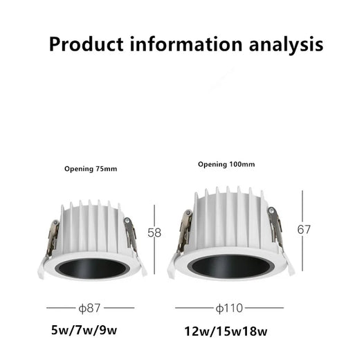 2023 The latest waterproof down light high-end narrow side led toilet kitchen embedded anti-glare household no main light - vue 5 sur 8
