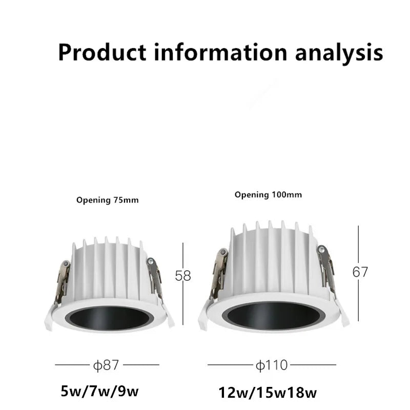 2023 The latest waterproof down light high-end narrow side led toilet kitchen embedded anti-glare household no main light - vue 4 sur 8