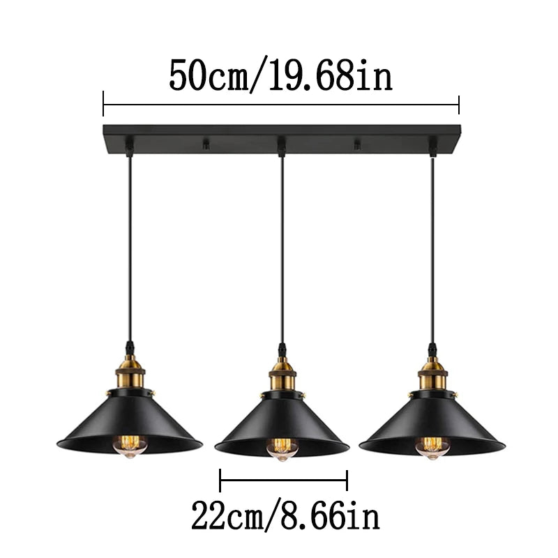 Vintage suspension Loft rétro lustre suspension E27 Base industrielle suspension Edison éclairage domestique pour salon - vue 16 sur 17