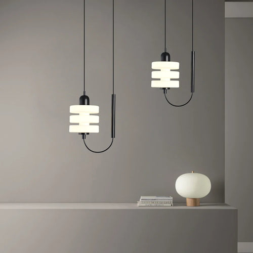 suspension design moderne led en verre câble réglable - vue 2 sur 6