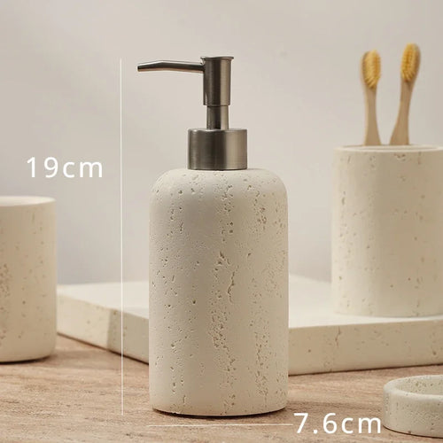 accessoires de salle de bain en grès pour rangement et décoration - vue 11 sur 12