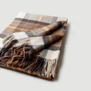 Plaid laine motif ecossais a pompons chaud voyage