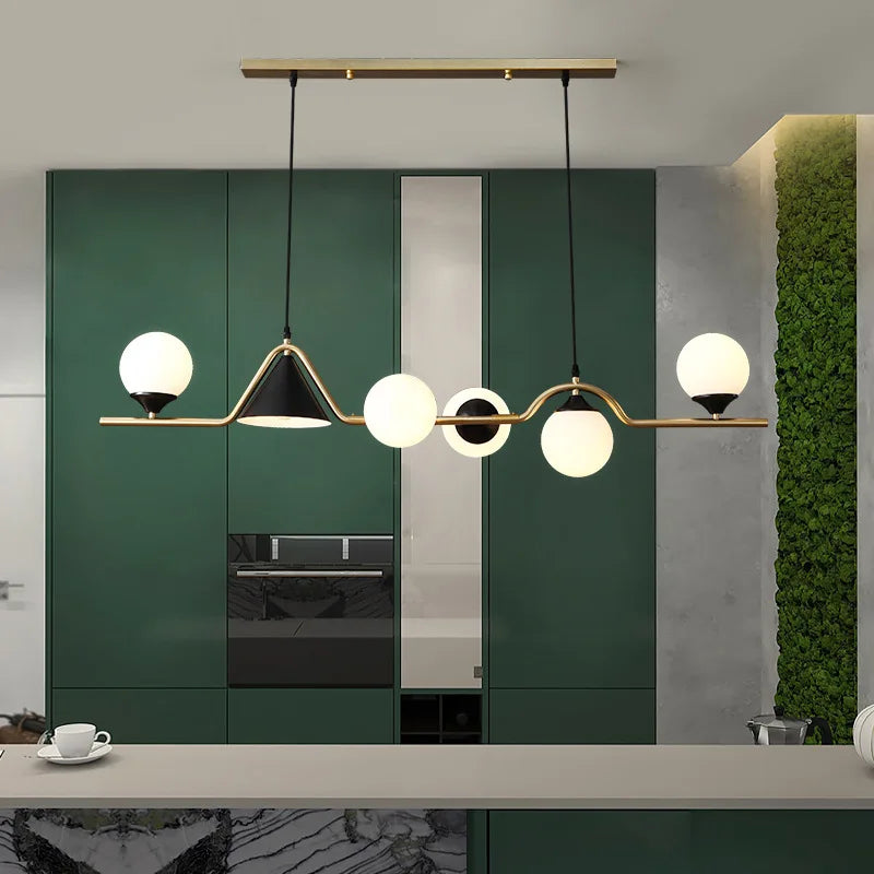 lustre moderne en verre LED pour intérieur décoratif - vue 3 sur 10