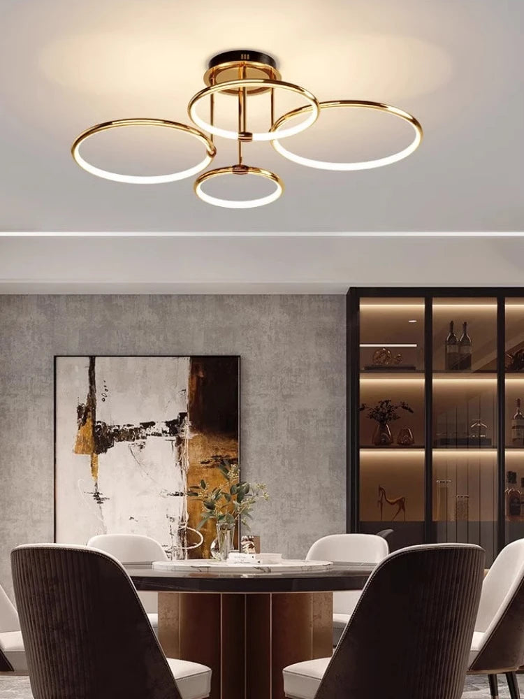 lustre décoratif moderne en anneau pour intérieur élégant - vue 4 sur 10