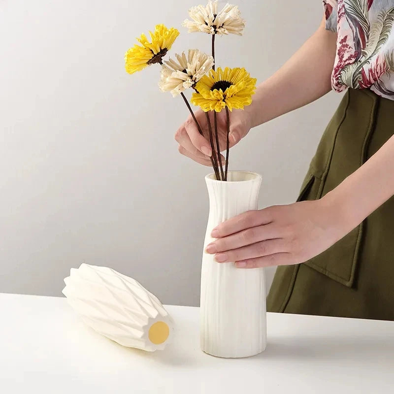 vase nordique en plastique pour fleurs décoratives modernes - vue 6 sur 12