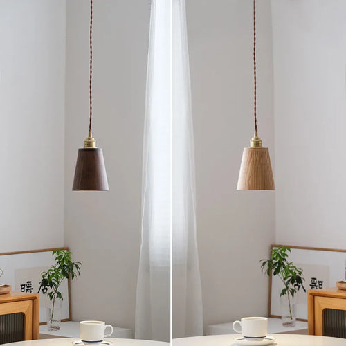 loft bois led suspension abat-jour moderne décoration maison éclairage - vue 2 sur 8