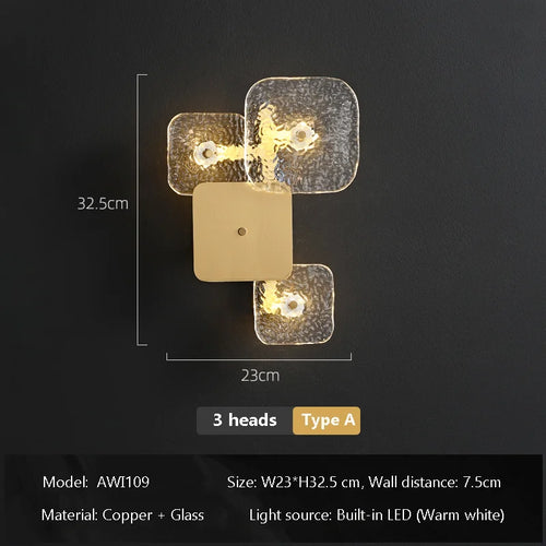 applique murale led cuivre design pour éclairage décoratif moderne