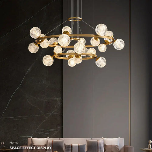 lustre Salle à manger moderne décoration de la maison en verre salon moderne intelligent LED luminaires intérieurs - vue 2 sur 12