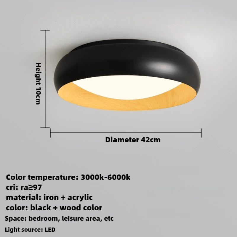 lampe minimaliste japonaise rétro circulaire éclairage doux design élégant - vue 10 sur 12