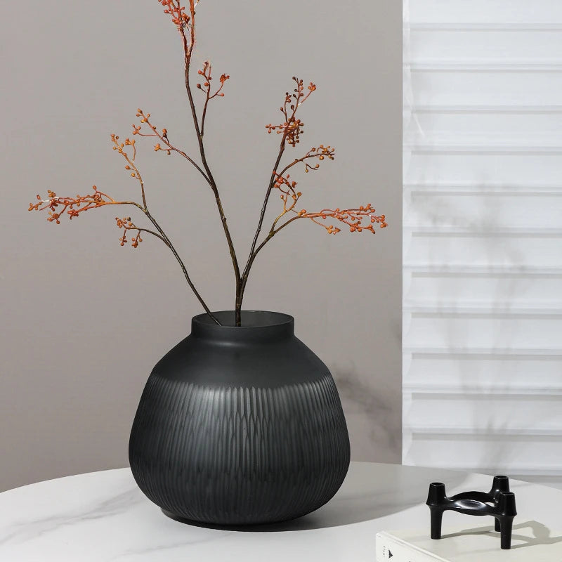 vase en verre transparent motif vertical pour décoration douce des fleurs - vue 4 sur 7