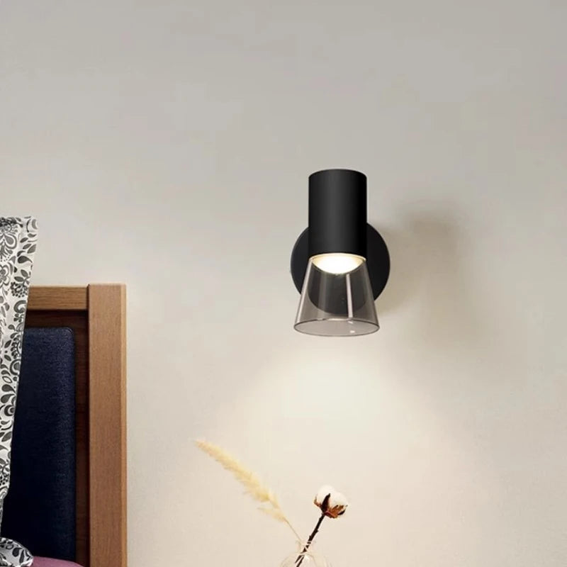 applique murale led modernes avec interrupteur et lampe de chevet - vue 3 sur 11