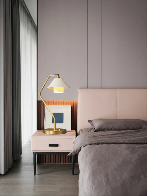 lampe de bureau en céramique cuivre avec angle réglable - vue 3 sur 12