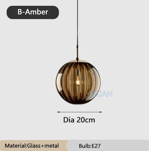 lustre en verre coloré lumineux pour restaurant - vue 21 sur 25