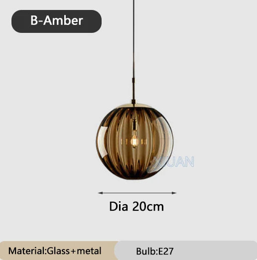 lustre en verre coloré lumineux pour restaurant - vue 20 sur 25