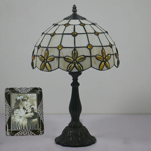 lampe de chevet en verre teinté style méditerranéen décoratif - vue 7 sur 6