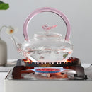 Théière verre borosilicate motif papillon haute température