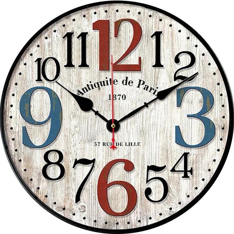 horloge murale rétro silencieuse pour décoration intérieure moderne - vue 19 sur 19