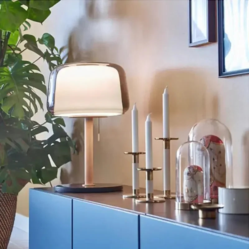 lampe de chevet design moderne en verre pour décoration élégante - vue 3 sur 7
