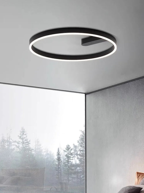 2024 LED ceiling light creative new style bedroom light, living room lighting, modern and simple black white bedroom light - vue 4 sur 7
