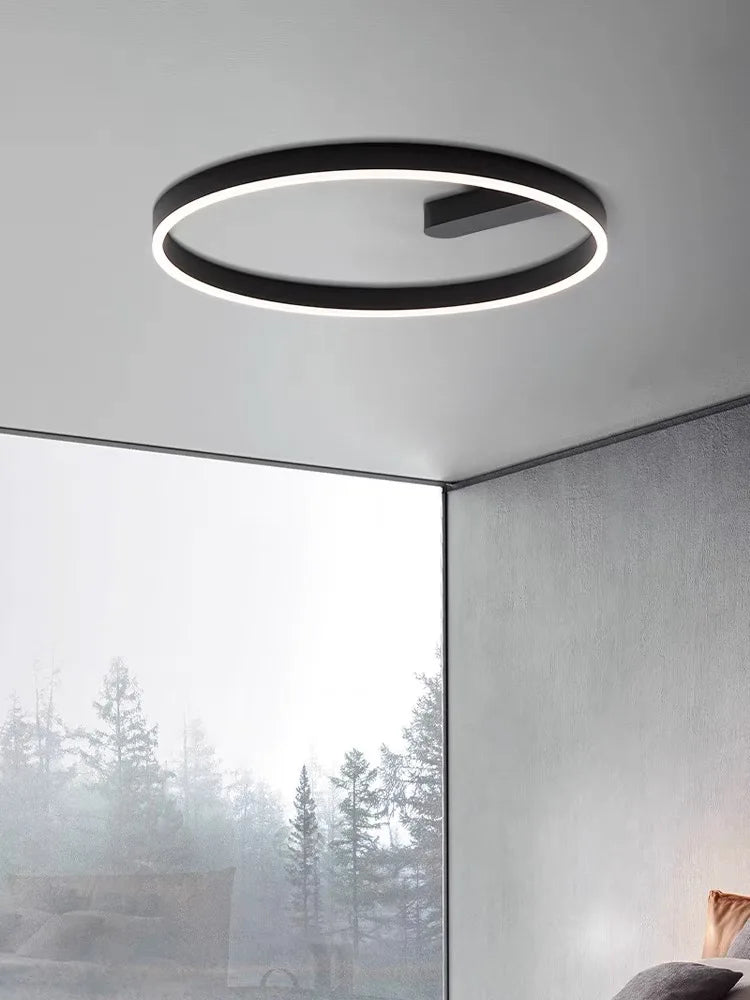 2024 LED ceiling light creative new style bedroom light, living room lighting, modern and simple black white bedroom light - vue 3 sur 7