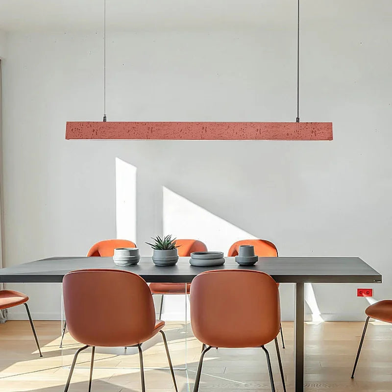 Nordic Minimalist Wabi-Sabi Wind LED Strip Restaurant Pendant Lights Home Decor Dining Room Bar Chandelier Hanging Lamp Fixtures - vue 5 sur 15