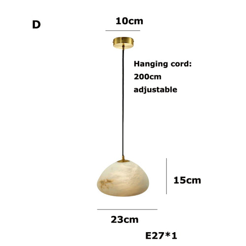 lustre suspendu led marbre géométrique intensité variable - vue 10 sur 12