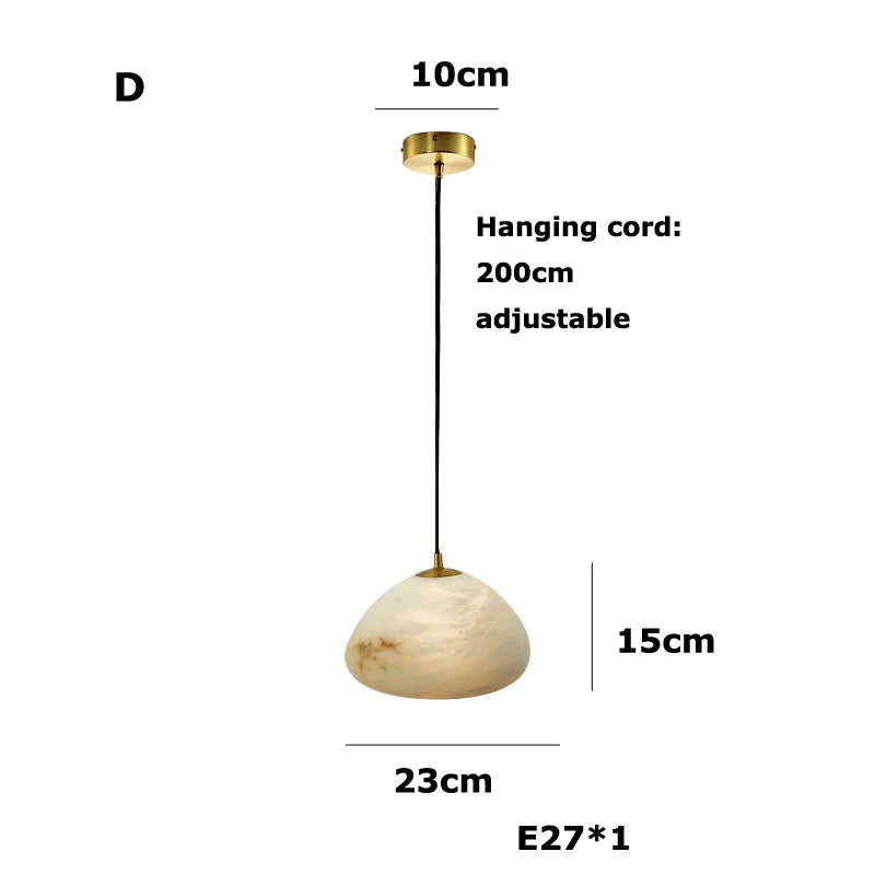 lustre suspendu led marbre géométrique intensité variable - vue 9 sur 12