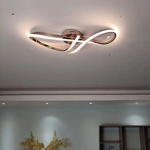 plafonnier moderne à leds doré chromé pour intérieur - vue 2 sur 10