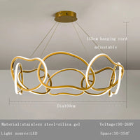 lustre moderne 	 avec lampes led suspendues en silicone