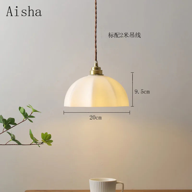suspension design en cuivre pour restaurant et magasin - vue 4 sur 6