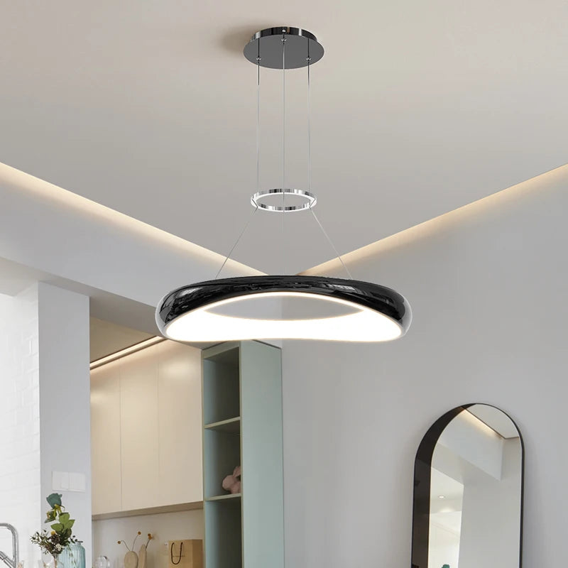 lustre led moderne nordique simple anneau restaurant bar - vue 5 sur 18