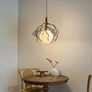 lustre suspendu en forme de branche d'arbre à led décor rétro