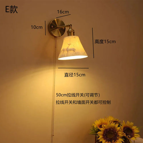 applique murale led antique avec interrupteur à tirette - vue 9 sur 10
