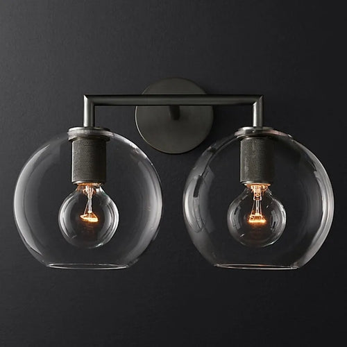 applique murale rétro américaine en verre avec éclairage led - vue 15 sur 18