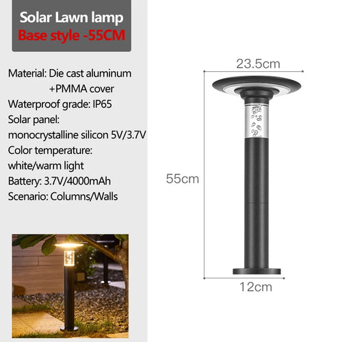 lampe solaire de jardin étanche led pour extérieur - vue 11 sur 12