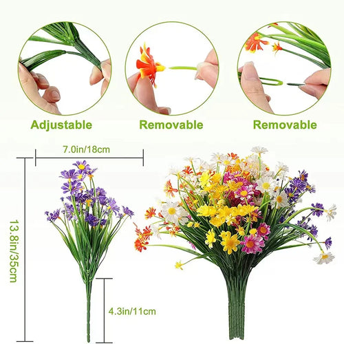marguerites artificielles résistantes aux uv pour décoration extérieure et intérieure - vue 2 sur 12