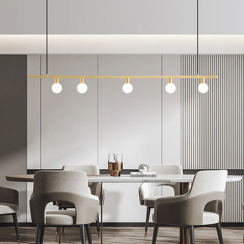 lustre minimaliste en laiton pour bar et restaurant réglable avec fil - vue 3 sur 8