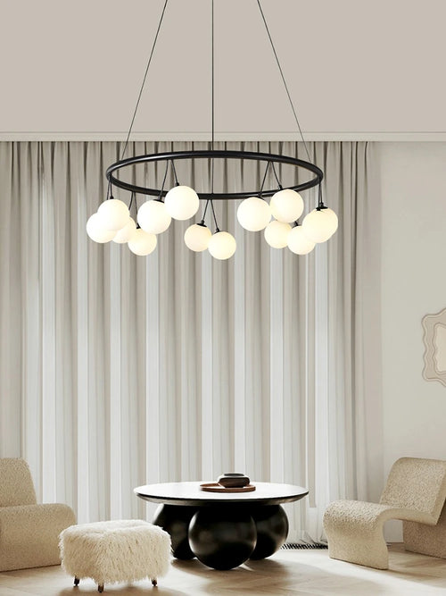suspension circulaire design en verre pour intérieur moderne - vue 4 sur 9
