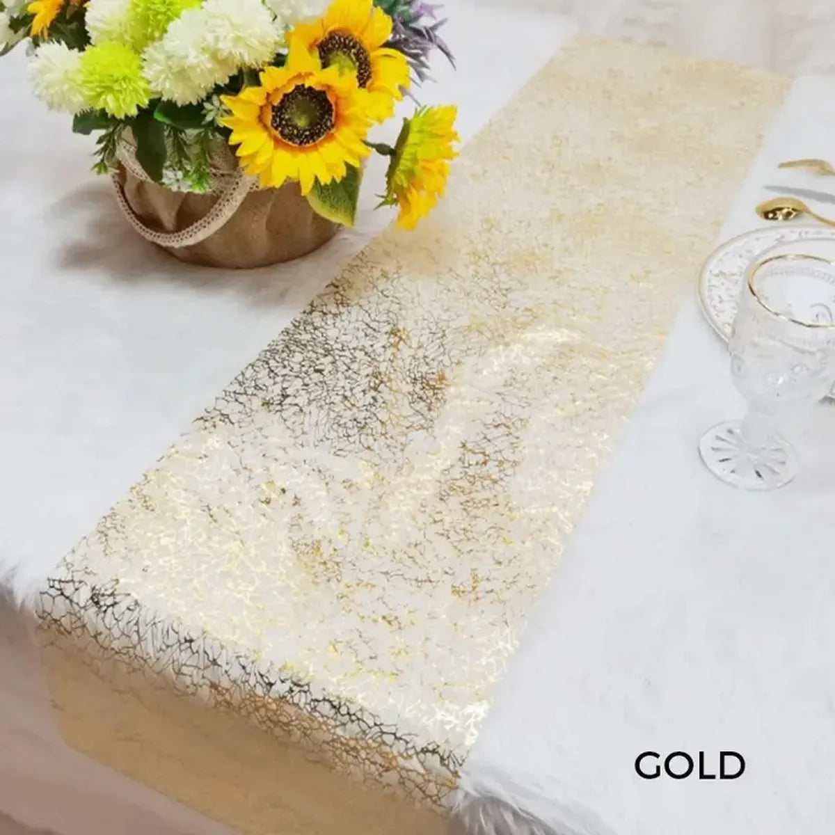 Chemin de table rose gold paillettes métallisées fête