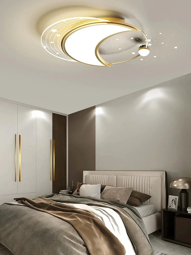 lustre moderne en fer avec éclairage led design étoile - vue 5 sur 15